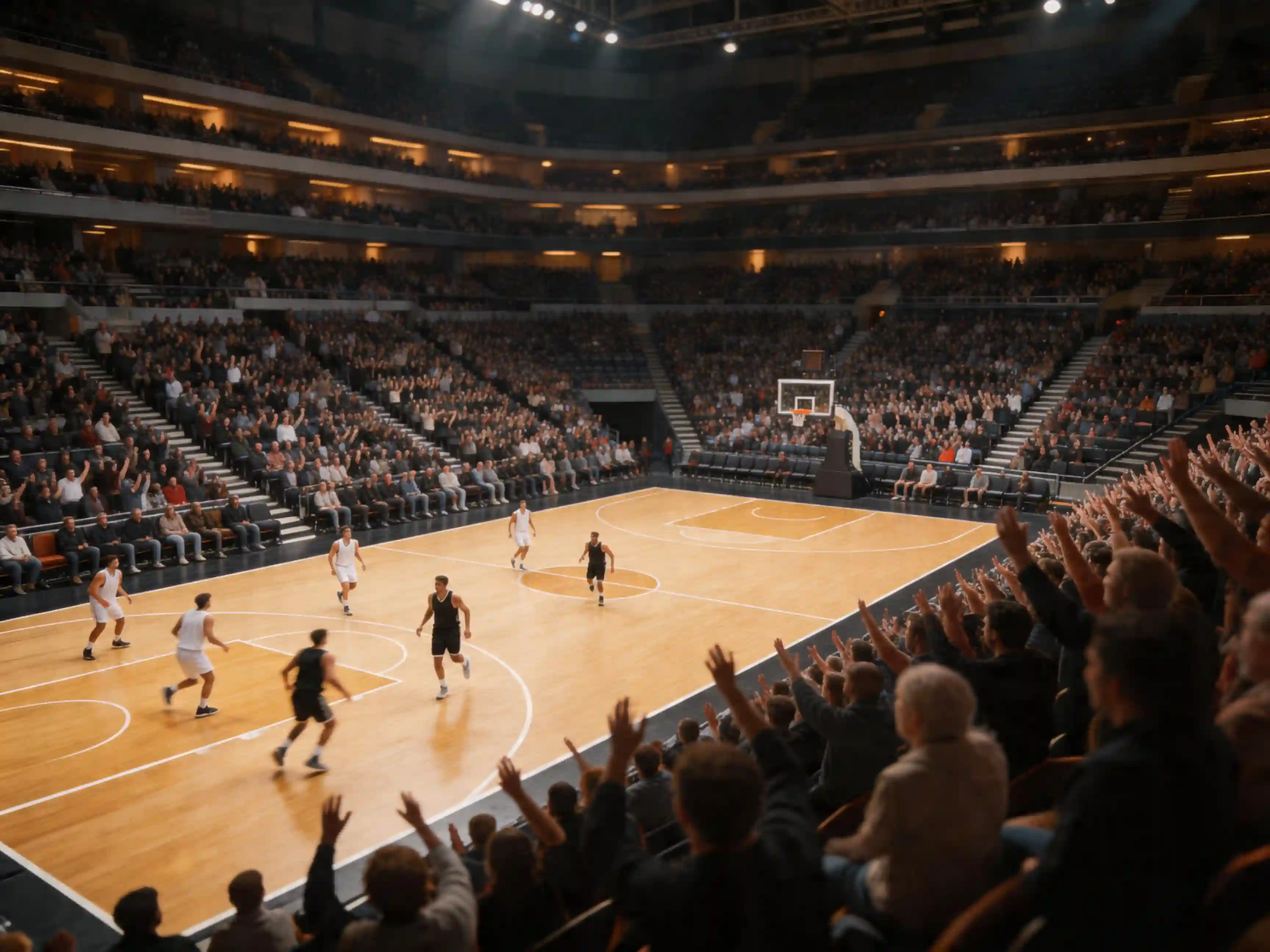 Volle BBL-Arena mit Zuschauern bei einem Basketball-Bundesliga-Spiel